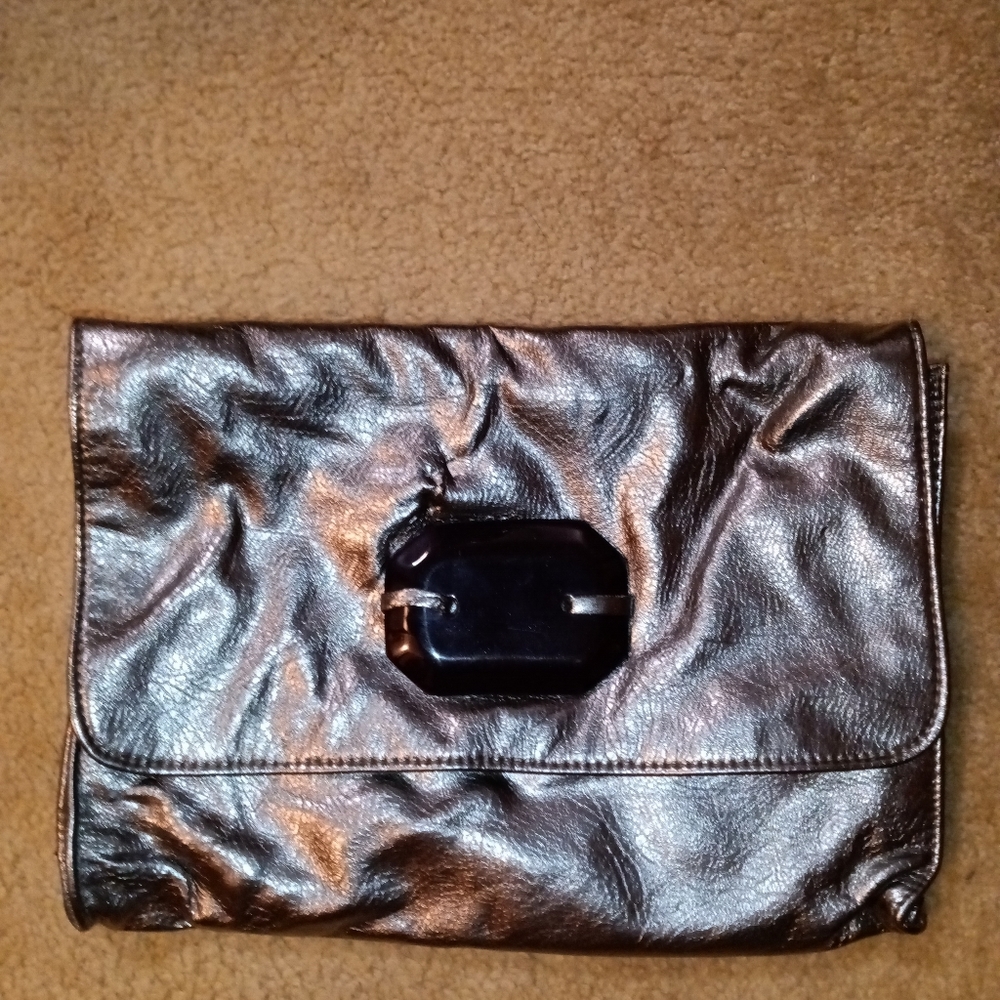 Large/ medium silver clutch